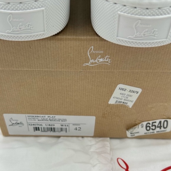 Men's Christian Louboutin spike boat slip on sneakers. Size 44 . US 11 - Picture 5 of 9
